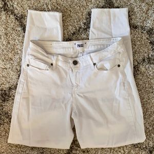 PAIGE, White, verdugo ankle skinny jeans size 28